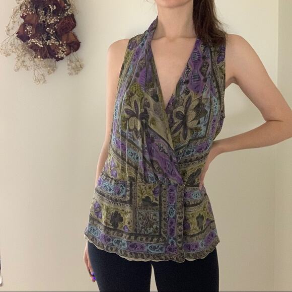 Dana Buchman Sleeveless Boho Silk Top - Picture 2 of 7